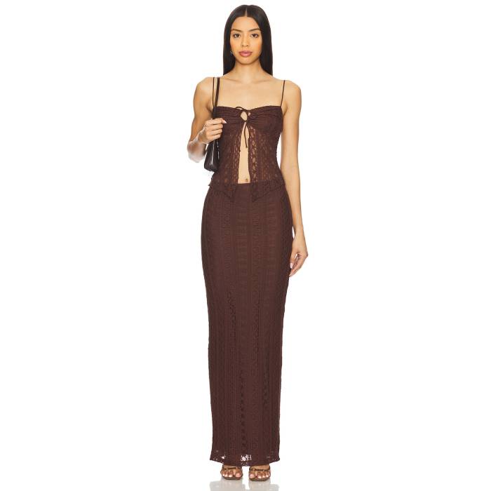More To Come 【 Lali Maxi Skirt Set Women Brown 】 レディース 茶色 ブラウン｜スニケス