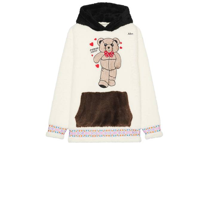 Advisory Board Crystals 【 Bear Patch Boa Fleece Pullover Hoodie Men Ecru 】 フリース フーディー パーカー メンズ