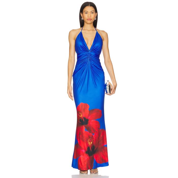 Runaway The Label 【 Primrose Maxi Dress Women Blue Hibiscus 】 ドレス レディースファッション ドレス レディース 青色 ブルー
