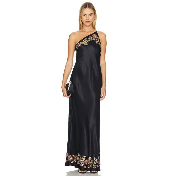 Rixo 【 Doutzen Dress In Waterblossom Embellishment Black Women Water Blossom 】 ドレス 黒色 ブラック レディースファッション ドレス レディース
