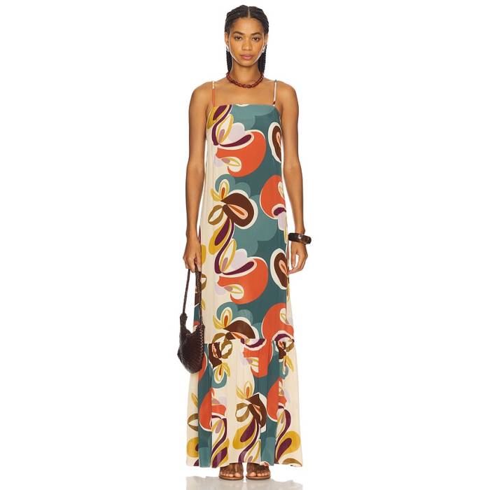 Adriana Degreas 【 Organic Floral Long Dress Women Unique 】 お召しもの レディース