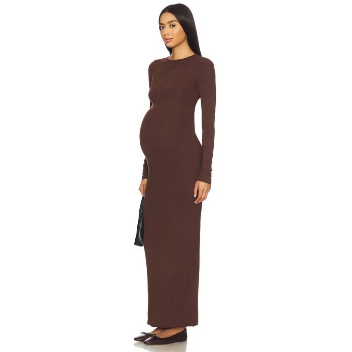 Bumpsuit 【 Soft Rib Maxi Dress Women Chocolate 】 御召しもの レディース