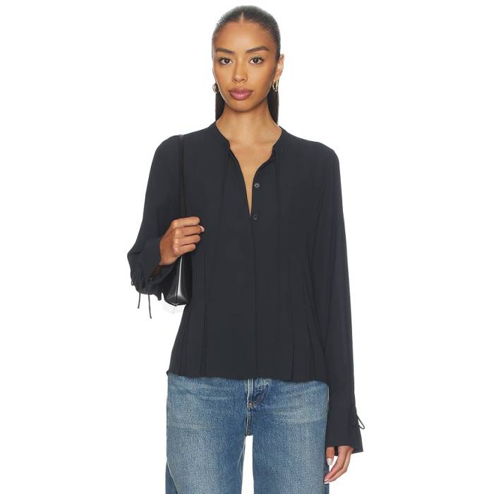 ラグアンドボーン Rag \u0026 Bone 【 Arden Pleated Blouse Women Black 】 レディース 黒いこと 黒いこと