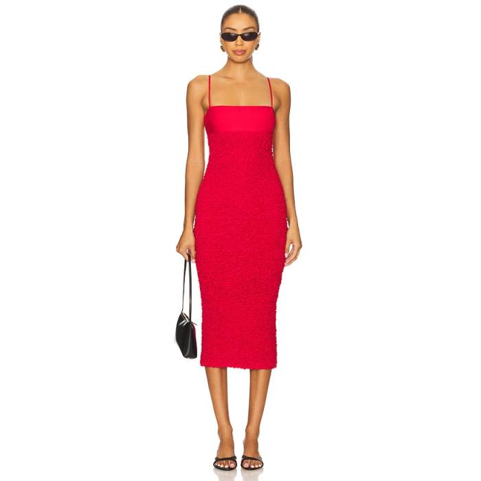 House Of Harlow 1960 【 X Revolve Mila Midi Dress Women Cherry Red 】 お召しもの レディース Red 赤・赤いこと
