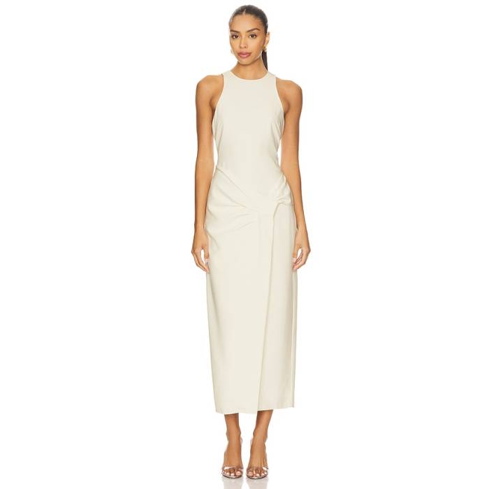 House Of Harlow 1960 【 X Revolve Alex Midi Dress Women Ivory 】 お召しもの レディース 象牙色