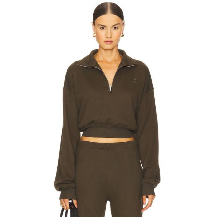 Eterne 【 Cropped Half Zip Sweatshirt Women Moss 】 二分の一 汗水 調教師 レディース