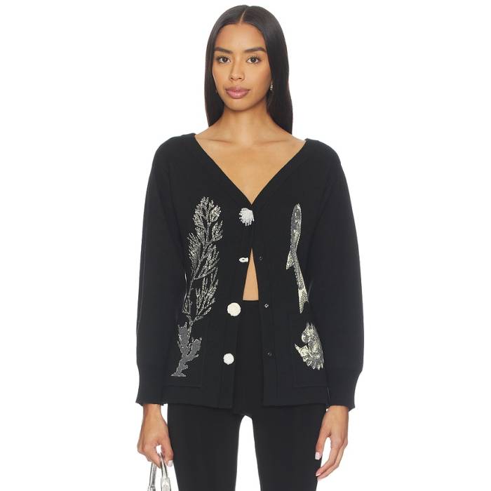 Ph5 【 Basa Cardigan Women Black 】 ジレー レディース 黒いこと 黒いこと