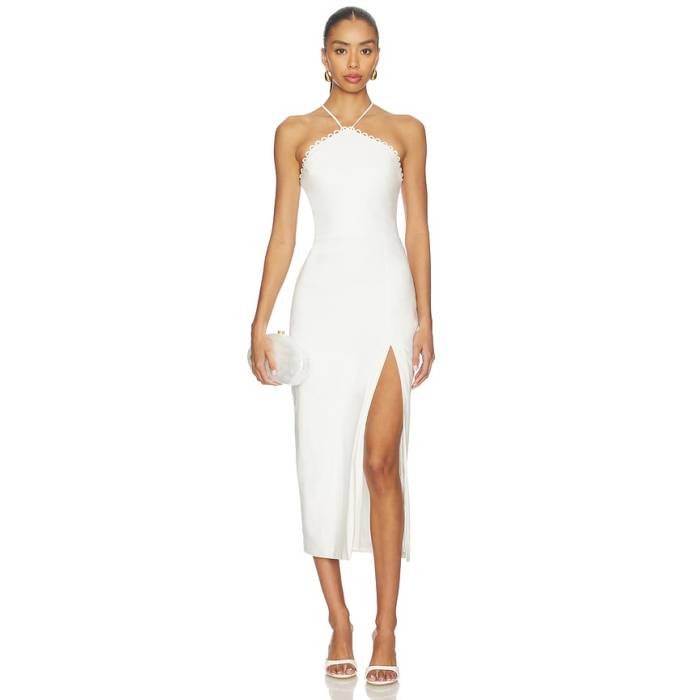 アマンダアプリチャード Amanda Uprichard 【 Abby Midi Dress Women Ivory 】 お召しもの レディース 象牙色