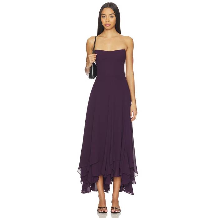 アマンダアプリチャード Amanda Uprichard 【 Monterey Dress Women Black Cherry 】 お召しもの レディース 黒いこと 黒いこと