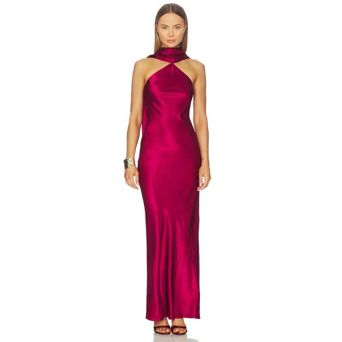 アマンダアプリチャード Amanda Uprichard 【 X Revolve Ashton Maxi Dress Women Wine 】 お召しもの レディース