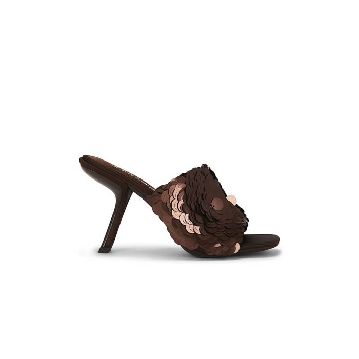 ジェフリーキャンベル Jeffrey Campbell 【 Bailar Sequin Sandal Women Brown Satin Combo 】 レディース 赤銅色 赤銅色 繻子