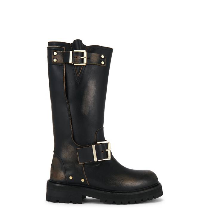 オールセインツ Allsaints 【 Tay Biker Boot Women Dark Brown 】 ブーツ レディース 赤銅色 赤銅色