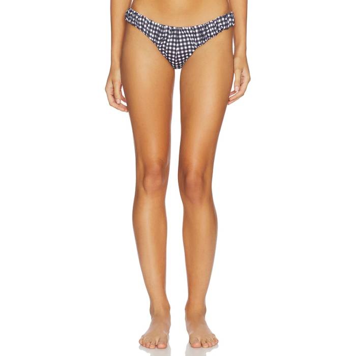 Caroline Constas 【 Dorit Ruched Bikini Bottom Women Black \u0026Amp; White Gingham 】 ズボン ボトムス レディース 黒いこと 黒いこと 白いこと 白いこと