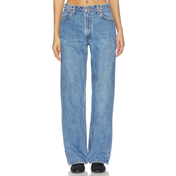 Aligrace 【 90\u0027S Trouser Wide Leg Jeans Women Medium Dark 】 デニム レディース
