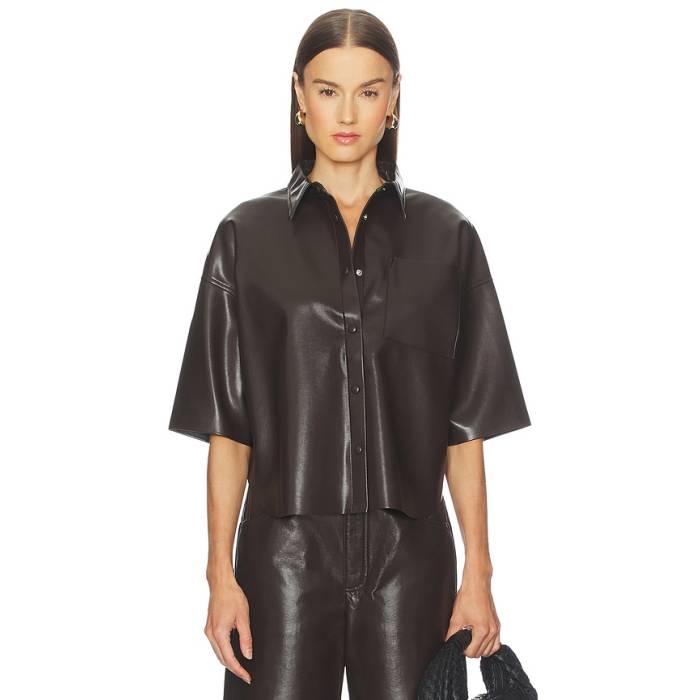シチズンズオブヒューマニティ Citizens Of Humanity 【 Frances Cropped Cape Button Up Women Chocolate 】 レディース