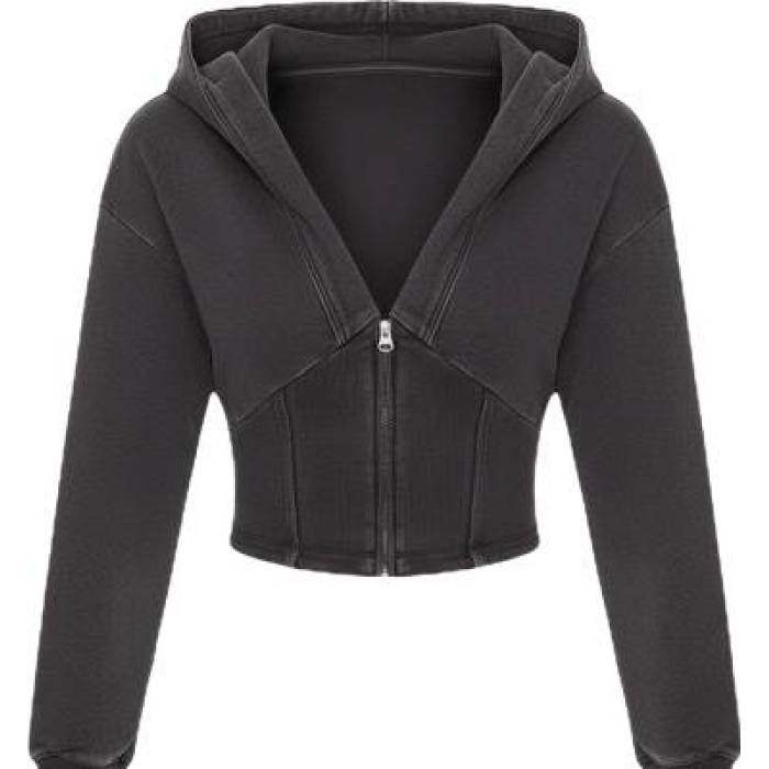 グッドアメリカン Good American 【 Jeanius Zip Up Hoodie Women Black430 】 フーディー パーカー レディース｜スニケス