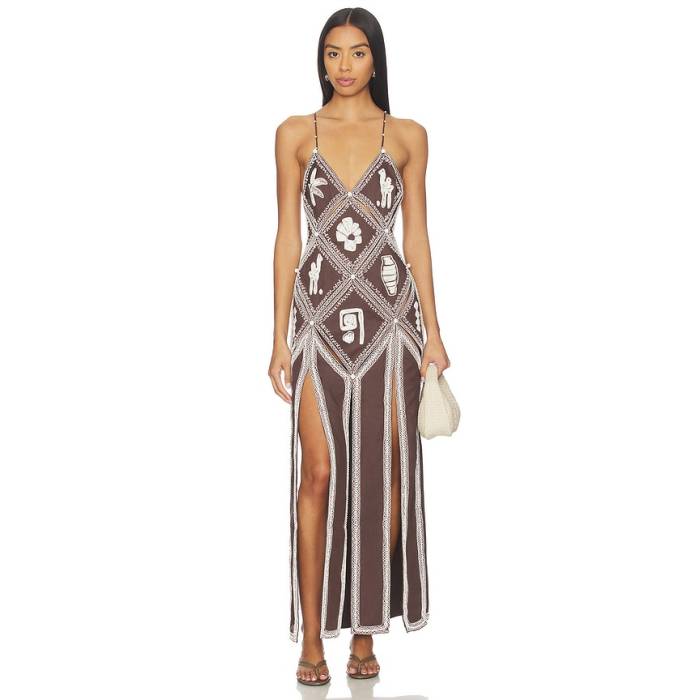 Alemais 【 Leandra Corded Slip Midi Dress Women Chocolate 】 お召しもの レディース