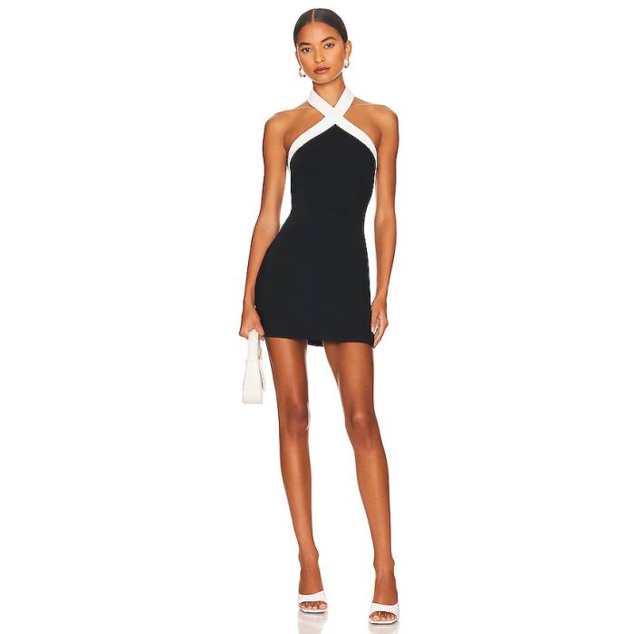 Superdown 【 Brielle Cross Front Dress Women Black \u0026Amp; White 】 お召しもの レディース 黒いこと 黒いこと 白いこと 白いこと