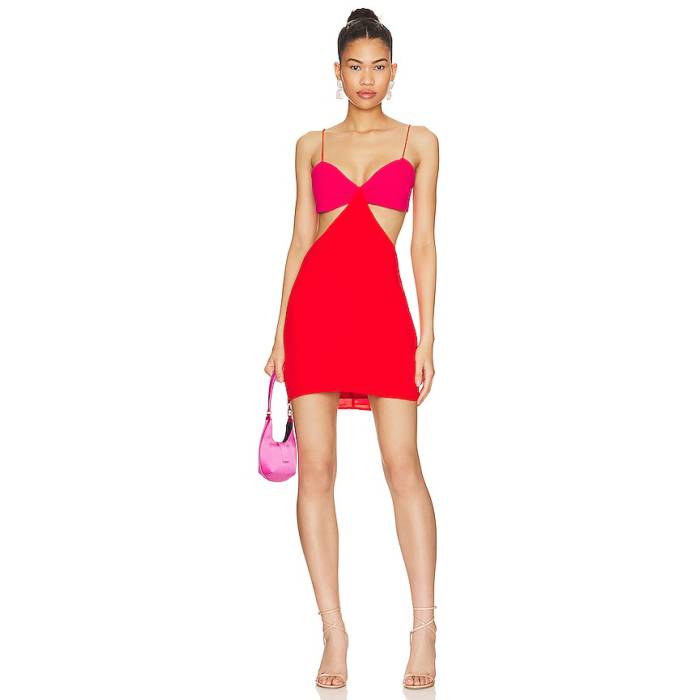 Superdown 【 Rayleen Cut Out Dress Women Pink \u0026Amp; Red 】 お召しもの レディース pink サクラ色 Red 赤・赤いこと