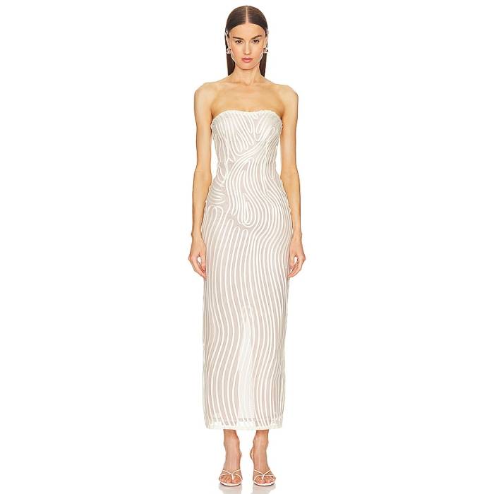 Michael Costello 【 X Revolve Opal Midi Dress Women Ivory \u0026Amp; Beige 】 御召しもの レディース 象牙色 ベージュ