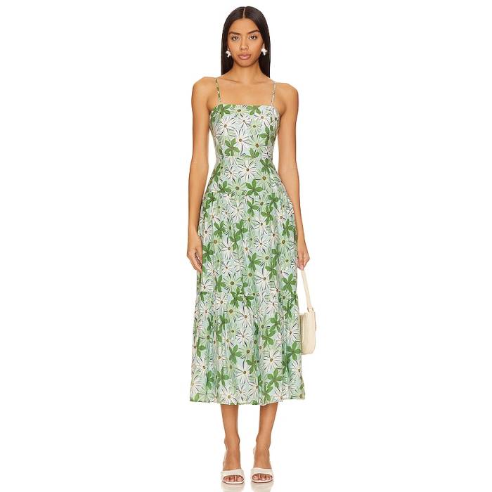 ミンクピンク Minkpink 【 Margaux Maxi Dress Women Green &Amp; White Floral 】 ドレス レディース green 緑・グリーン 白色 ホワイト｜スニケス