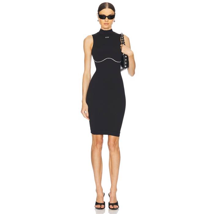 象牙色 Off-White 【 Athletic Off Stamp Seamless Dress Women Black \u0026Amp; White 】 御召しもの レディース 黒いこと 黒いこと 白いこと 白いこと