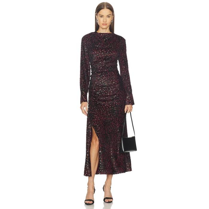 Simkhai 【 Ashby Draped Midi Dress Women Oxblood Multi 】 御召しもの レディース 赤・オックスブラッド