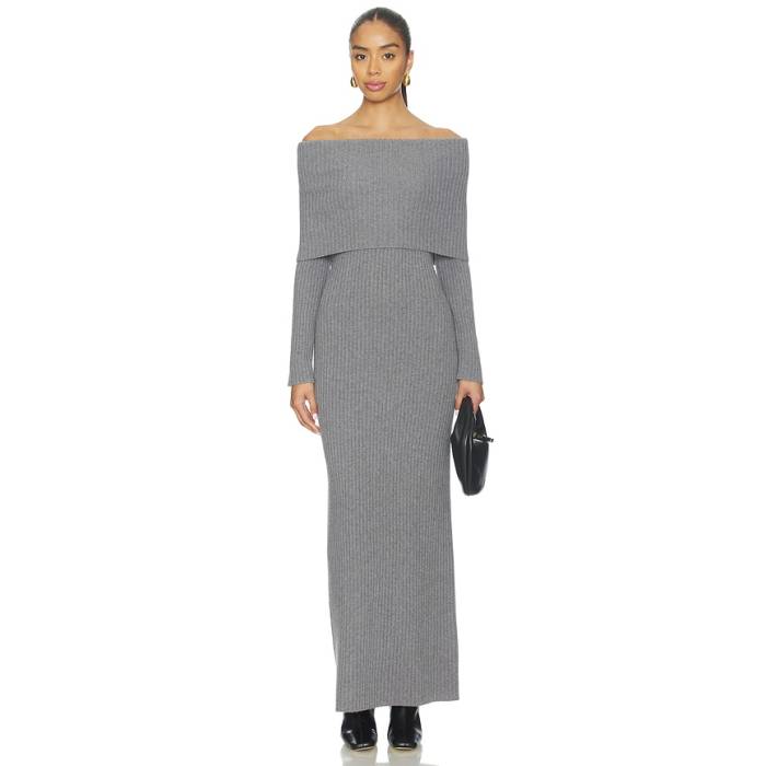 行動論理 Theory 【 Over The Shoulder Rib Dress Women Grey Heather 】 お召しもの レディース 薄墨色 薄墨色 heather ギョリュウモドキ