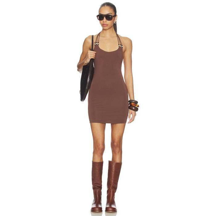 Superdown 【 Blanche Halter Mini Dress Women Brown 】 お召しもの レディース 赤銅色 赤銅色