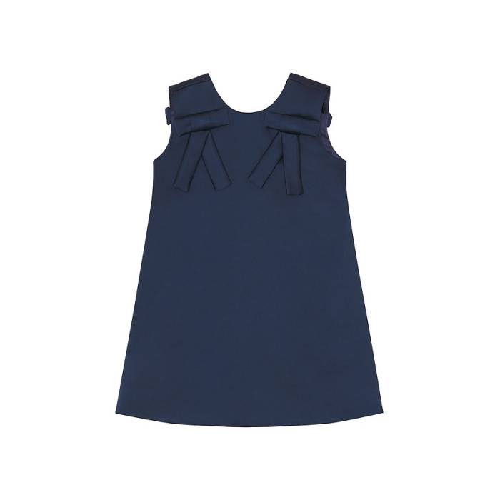 バルドー お坊っちゃん Bardot Junior 【 Paz Bow Mini Dress Girls Navy 】 御召しもの お坊っちゃん キッズ 紺色 米国海軍