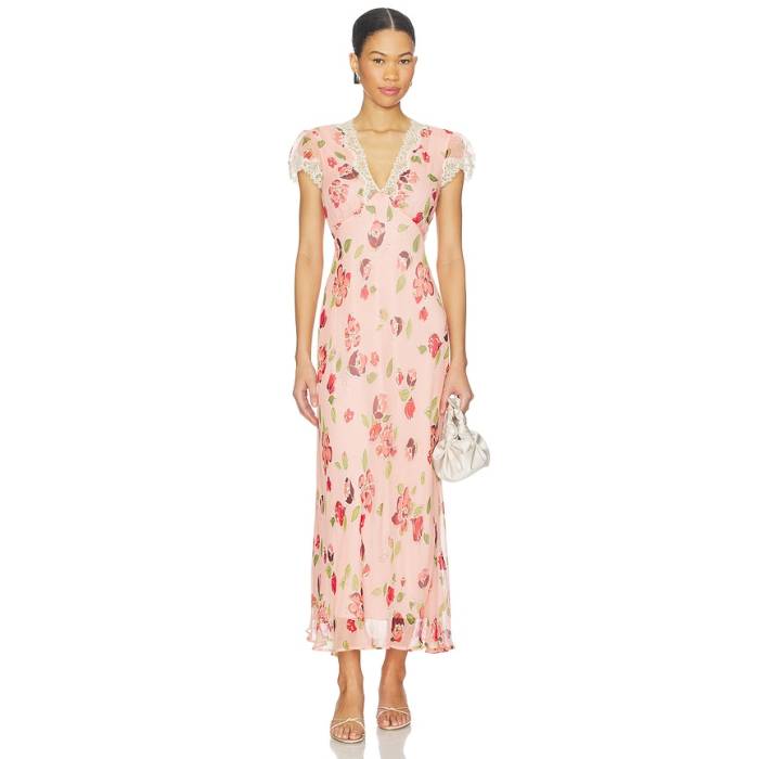 Rixo 【 Clarice Dress Women Kimmie Floral Pink 】 御召しもの レディース pink サクラ色