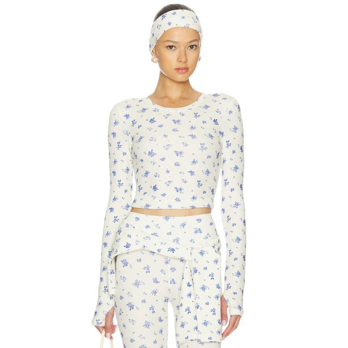 Wellbeing + Beingwell 【 Sloane Top Women Blue Floral 】 レディース 青み 青色