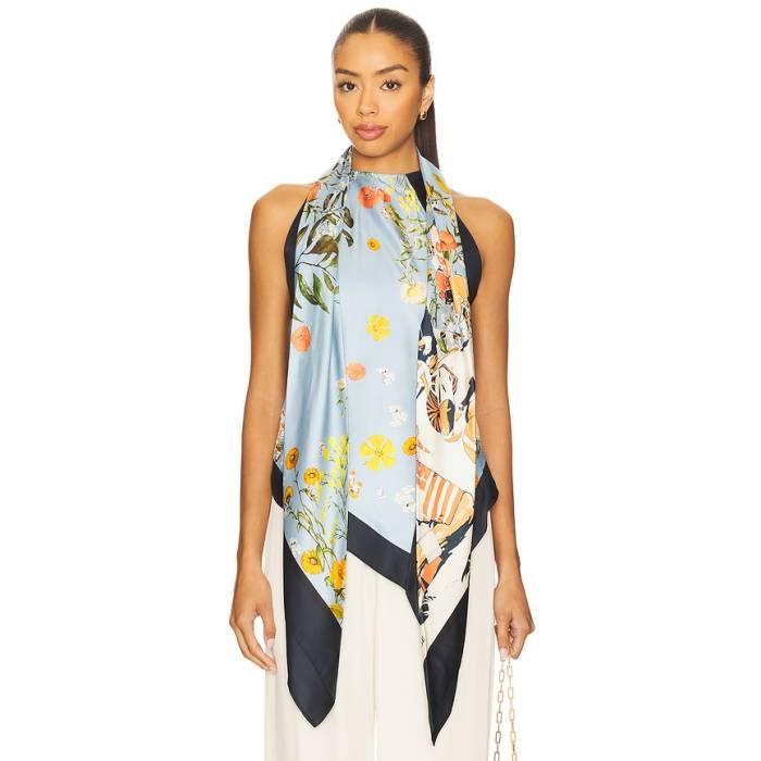 Monse 【 Printed Scarf Top Women Multi Blue 】 えり巻き レディース 青碧 青碧