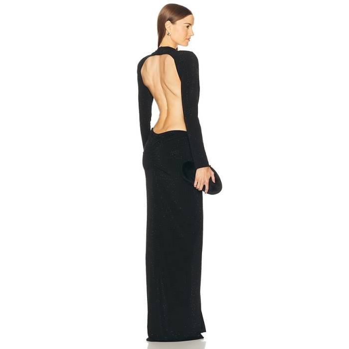 Michael Costello 【 X Revolve Lucci Rhinestone Gown Women Black 】 レディース 黒いこと 黒いこと