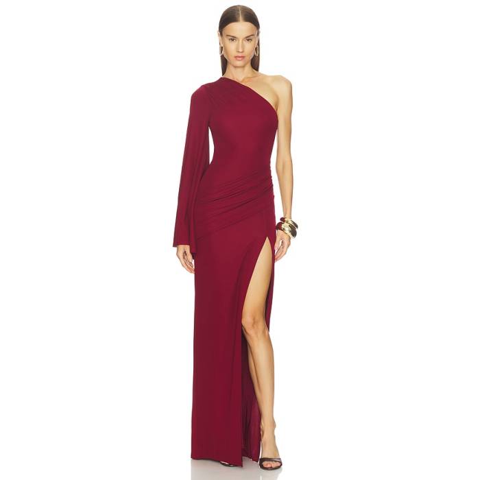 Michael Costello 【 X Revolve Jacira Gown Women Burgundy 】 レディース ぶどう酒色・バーガンディー