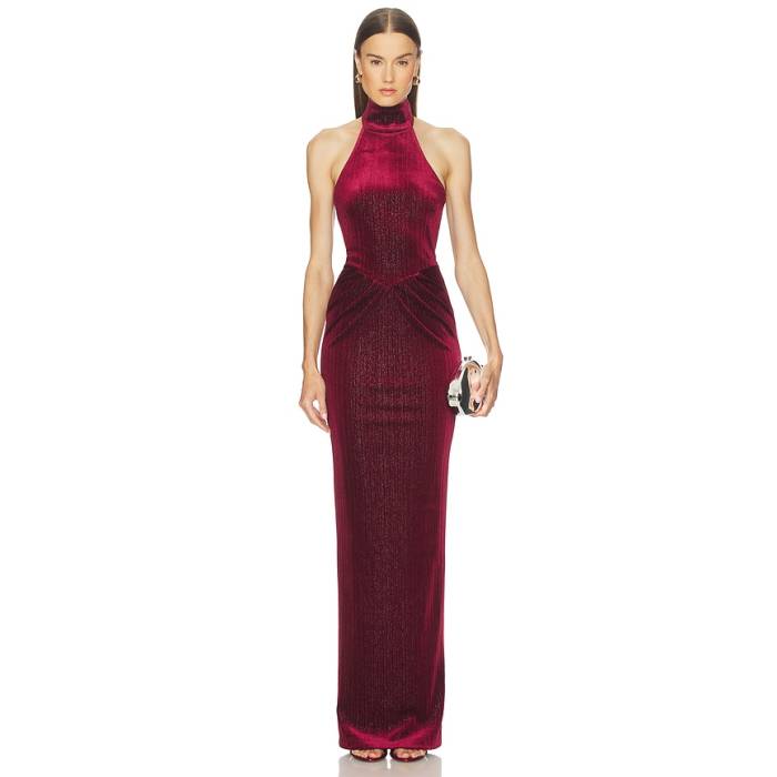 Michael Costello 【 X Revolve Ataya Gown Women Burgundy 】 レディース ぶどう酒色・バーガンディー