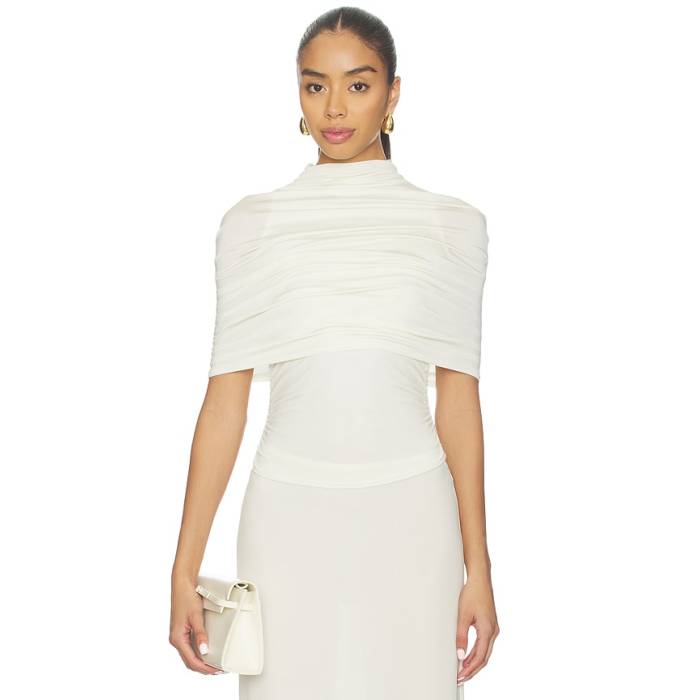 Lapointe 【 Mock Neck Ruched Top Women Cream 】 レディース 皮膚軟化剤