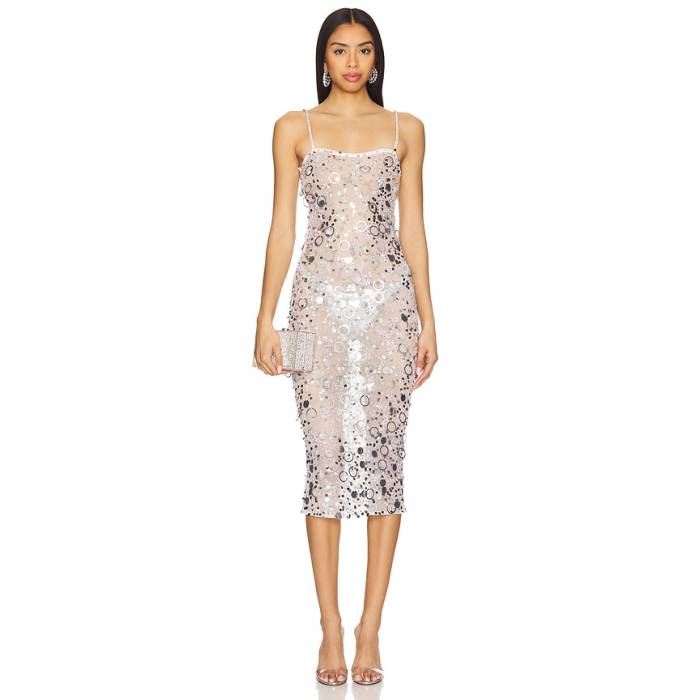 Retrofete 【 Yelena Dress Women White \u0026Amp; Silver 】 御召しもの レディース 白いこと 白いこと Silver しろがね色・しろがね色