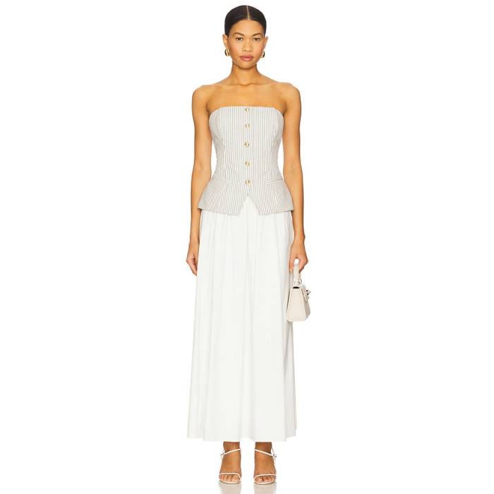 Cami Nyc 【 Nineveh Dress Women Double Stripe \u0026Amp; Macadamia 】 お召しもの レディース Stripe 縞模様