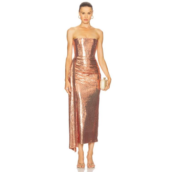 Alex Perry 【 Strapless Drape Dress Women Copper 】 御召しもの レディース 銅色 コッパー