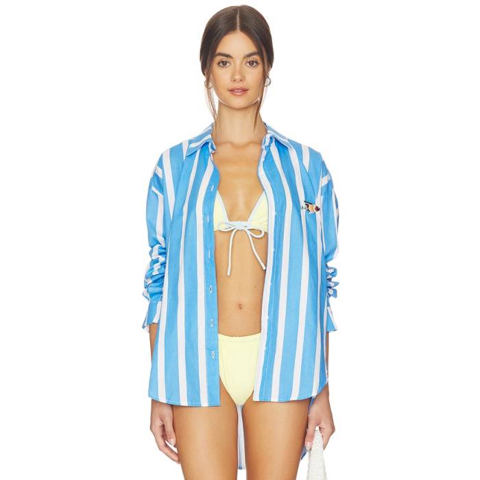 Nau Bikinis 【 Striped Tunic Women Ocean \u0026Amp; White 】 レディース 白いこと 白いこと