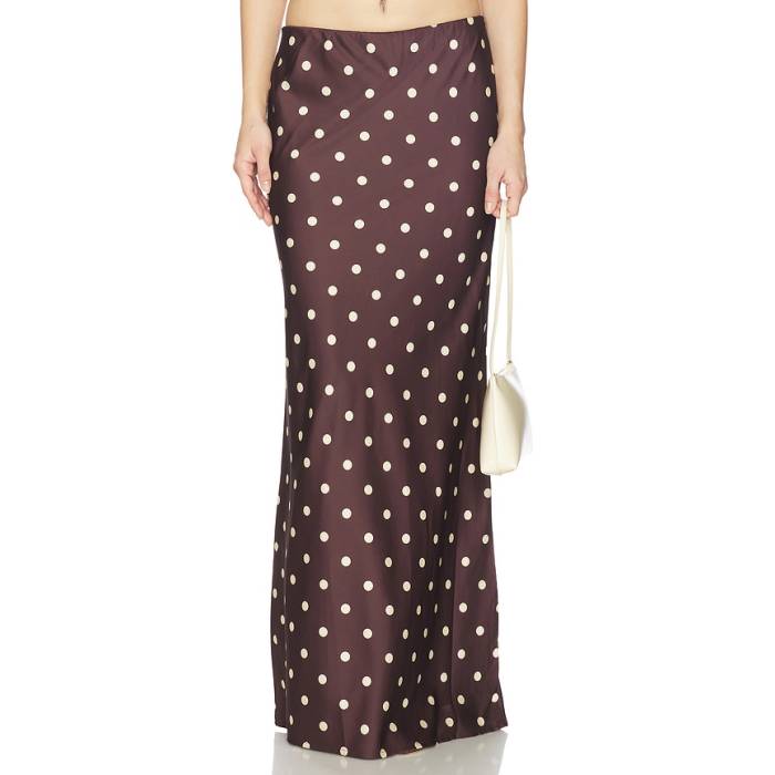 Runaway The Label 【 Blaine Maxi Skirt Women Chocolate &Amp; Lemon Polka Dot 】 レディース｜スニケス