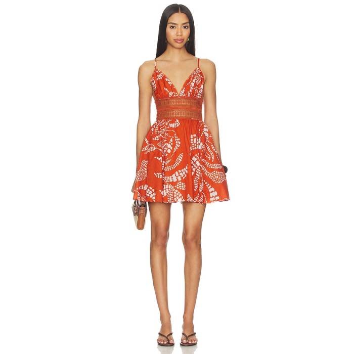 Poupette St Barth 【 Emilie Mini Dress Women Paprika Austral 】 お召しもの レディース