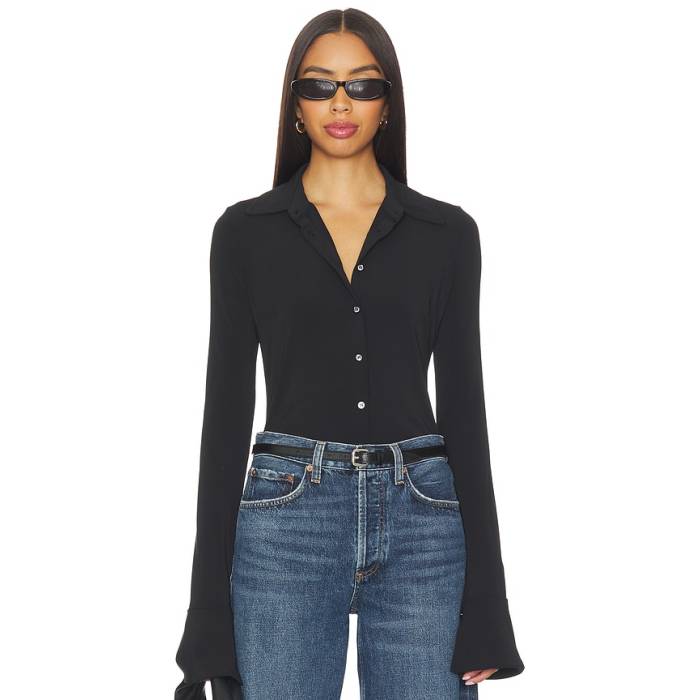 Eterne 【 Charlie Matte Jersey Top Women Black 】 ティーシャツ レディース 黒いこと 黒いこと