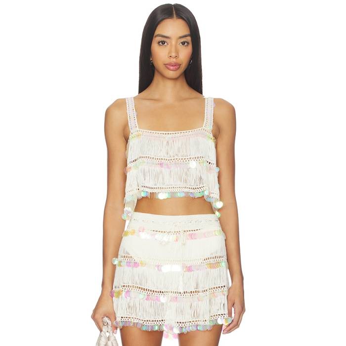 My Beachy Side 【 Viola Hand-Crocheted Top Women Ivory 】 レディース 象牙色