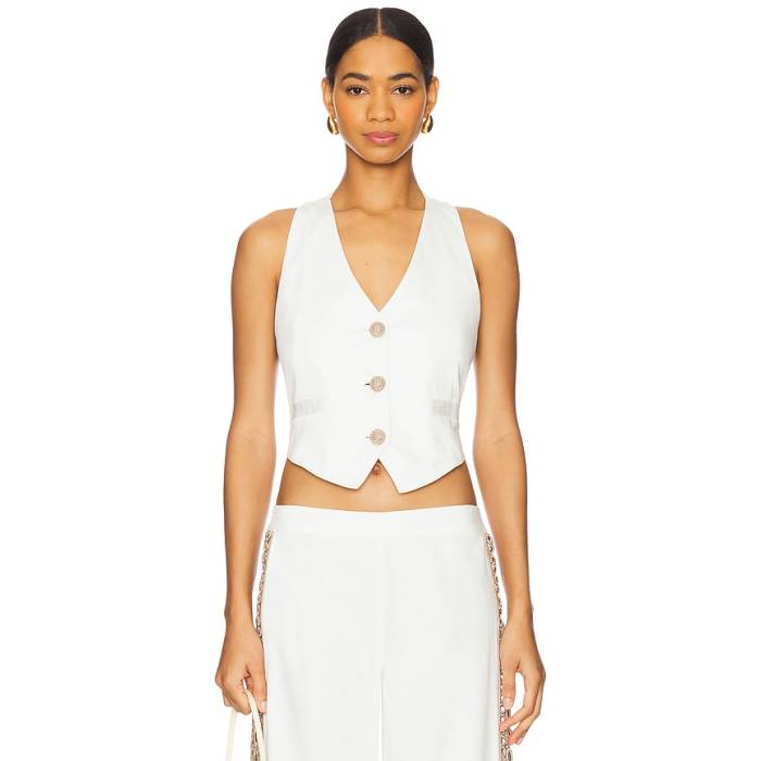 My Beachy Side 【 Coconut V Neck Vest Women White 】 より良い レディース 白いこと 白いこと