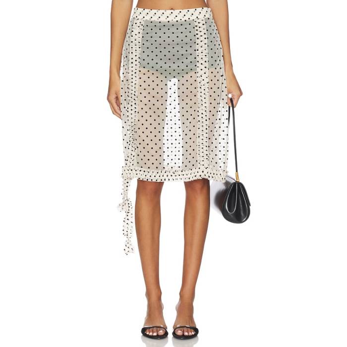 Rokh 【 Frilled Basic Skirt Women Dotted Beige 】 レディース ベージュ|スニケス