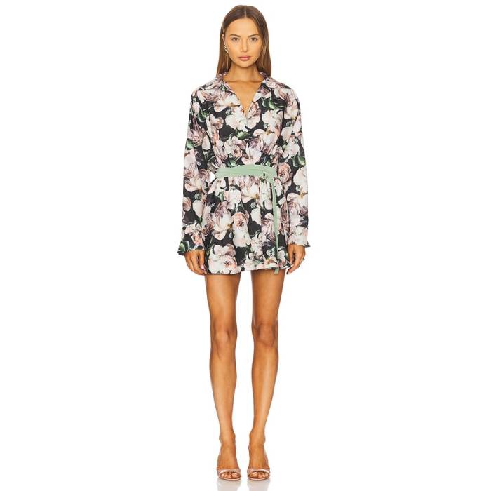 Norma Kamali 【 Super Oversized Shirt Mini Dress Women Peony 】 御召しもの レディース