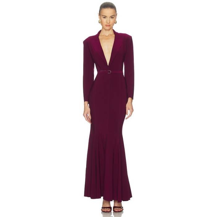 Norma Kamali 【 Single Breasted Fishtail Gown Women Plum 】 レディース