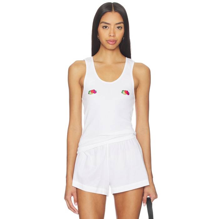 Hommegirls 【 X Fruit Of The Loom Classic Tank With Double Logo Women White With Printed Fruit Clusters 】 クラシック タンクトップ ロゴ レディース 白色 ホワイト｜スニケス